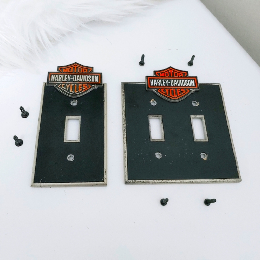 Harley-Davidson light switch plates covers set of 2 Double & Single